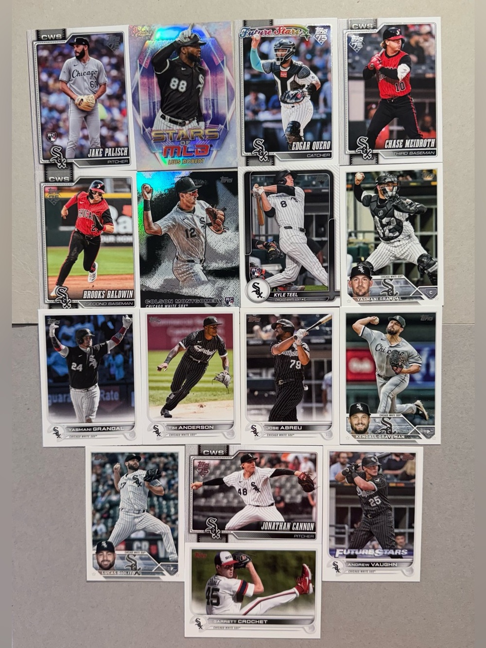 Chicago White Sox Baseball Cards Lot of 16: Montgomery/Teel/Quero